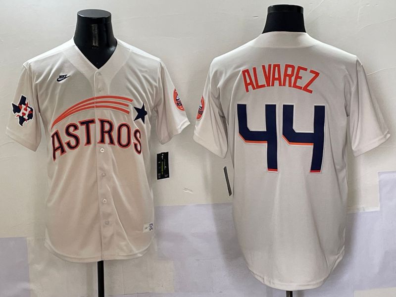 Men Houston Astros #44 Alvarez Cream Five generations Joint Name 2025 Nike MLB Jersey style 8->houston astros->MLB Jersey